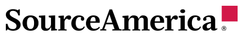 Source America Logo with a red square atop