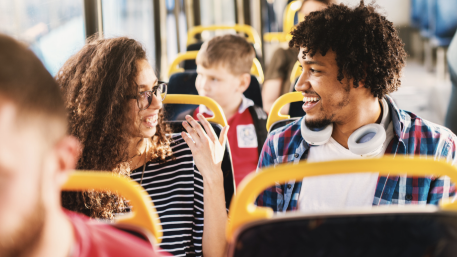 A group of people are sitting comfortably on a bus.